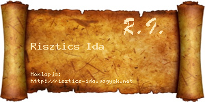 Risztics Ida névjegykártya