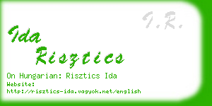 ida risztics business card